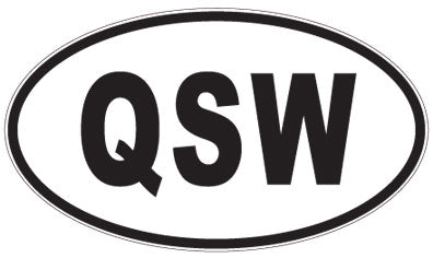 QSW - 3 Letter Initials Oval Sticker