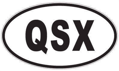 QSX - 3 Letter Initials Oval Sticker