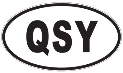 QSY - 3 Letter Initials Oval Sticker