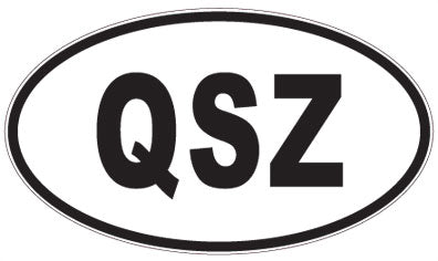 QSZ - 3 Letter Initials Oval Sticker