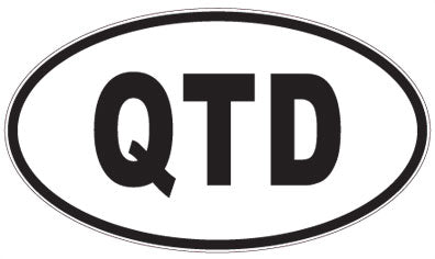 QTD - 3 Letter Initials Oval Sticker