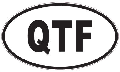 QTF - 3 Letter Initials Oval Sticker