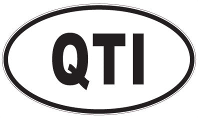 QTI - 3 Letter Initials Oval Sticker