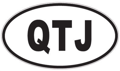QTJ - 3 Letter Initials Oval Sticker