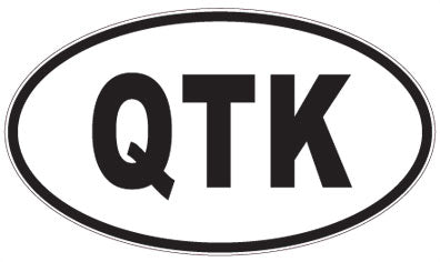 QTK - 3 Letter Initials Oval Sticker