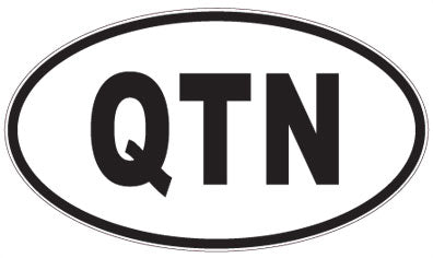 QTN - 3 Letter Initials Oval Sticker