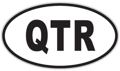 QTR - 3 Letter Initials Oval Sticker