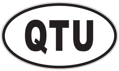 QTU - 3 Letter Initials Oval Sticker