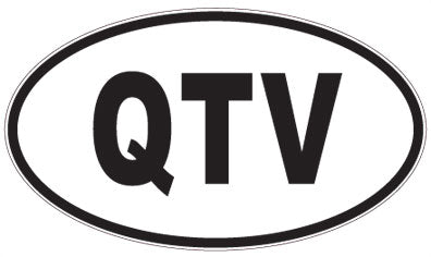 QTV - 3 Letter Initials Oval Sticker
