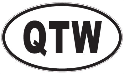QTW - 3 Letter Initials Oval Sticker