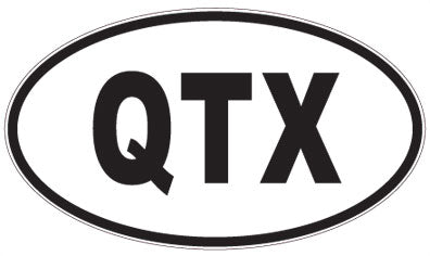 QTX - 3 Letter Initials Oval Sticker