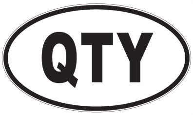 QTY - 3 Letter Initials Oval Sticker