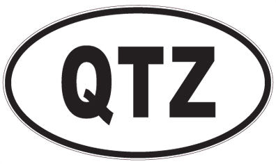 QTZ - 3 Letter Initials Oval Sticker