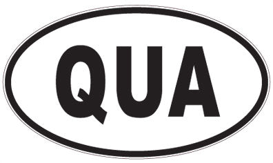QUA - 3 Letter Initials Oval Sticker