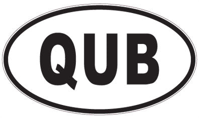 QUB - 3 Letter Initials Oval Sticker