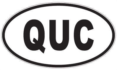 QUC - 3 Letter Initials Oval Sticker