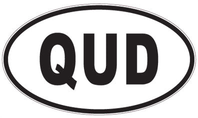 QUD - 3 Letter Initials Oval Sticker