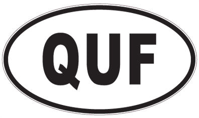 QUF - 3 Letter Initials Oval Sticker