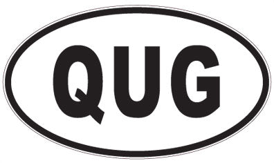 QUG - 3 Letter Initials Oval Sticker