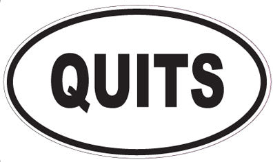 QUITS - Oval Sticker