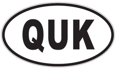 QUK - 3 Letter Initials Oval Sticker