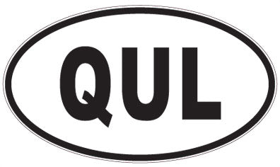 QUL - 3 Letter Initials Oval Sticker