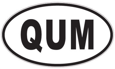 QUM - 3 Letter Initials Oval Sticker