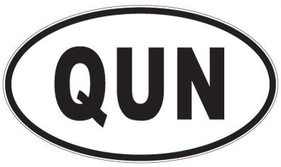 QUN - 3 Letter Initials Oval Sticker