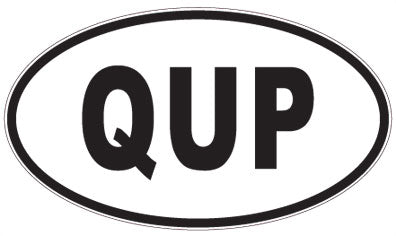 QUP - 3 Letter Initials Oval Sticker