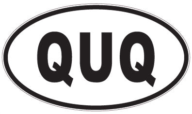 QUQ - 3 Letter Initials Oval Sticker