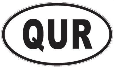 QUR - 3 Letter Initials Oval Sticker
