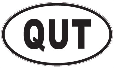 QUT - 3 Letter Initials Oval Sticker