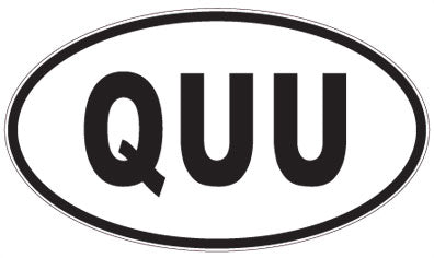 QUU - 3 Letter Initials Oval Sticker