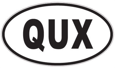 QUX - 3 Letter Initials Oval Sticker