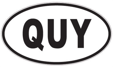 QUY - 3 Letter Initials Oval Sticker