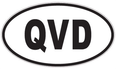 QVD - 3 Letter Initials Oval Sticker