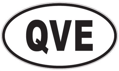QVE - 3 Letter Initials Oval Sticker