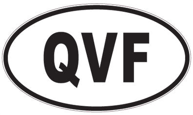 QVF - 3 Letter Initials Oval Sticker