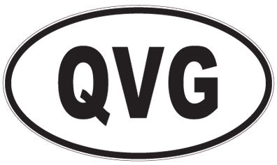 QVG - 3 Letter Initials Oval Sticker