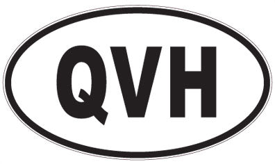 QVH - 3 Letter Initials Oval Sticker