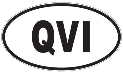 QVI - 3 Letter Initials Oval Sticker