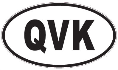 QVK - 3 Letter Initials Oval Sticker