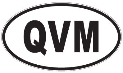 QVM - 3 Letter Initials Oval Sticker