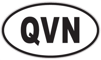 QVN - 3 Letter Initials Oval Sticker