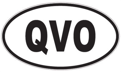 QVO - 3 Letter Initials Oval Sticker