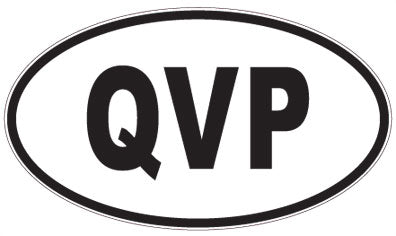 QVP - 3 Letter Initials Oval Sticker