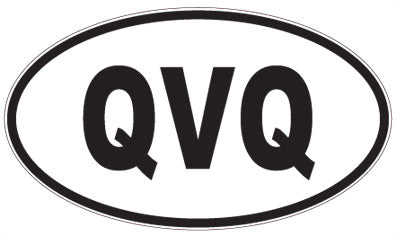 QVQ - 3 Letter Initials Oval Sticker