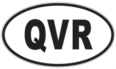 QVR - 3 Letter Initials Oval Sticker