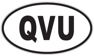 QVU - 3 Letter Initials Oval Sticker