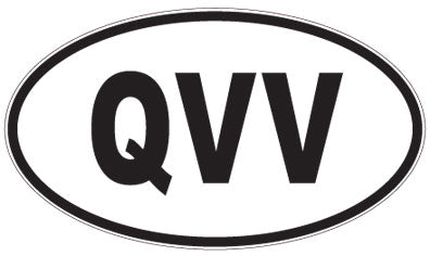 QVV - 3 Letter Initials Oval Sticker